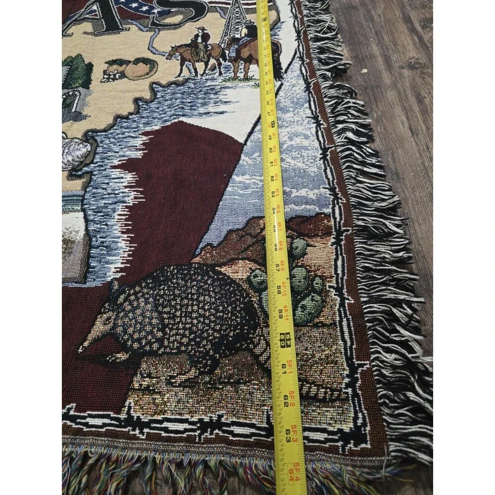 Texas State Woven Cotton Tapestry Blanket - Made in USA (64x49)